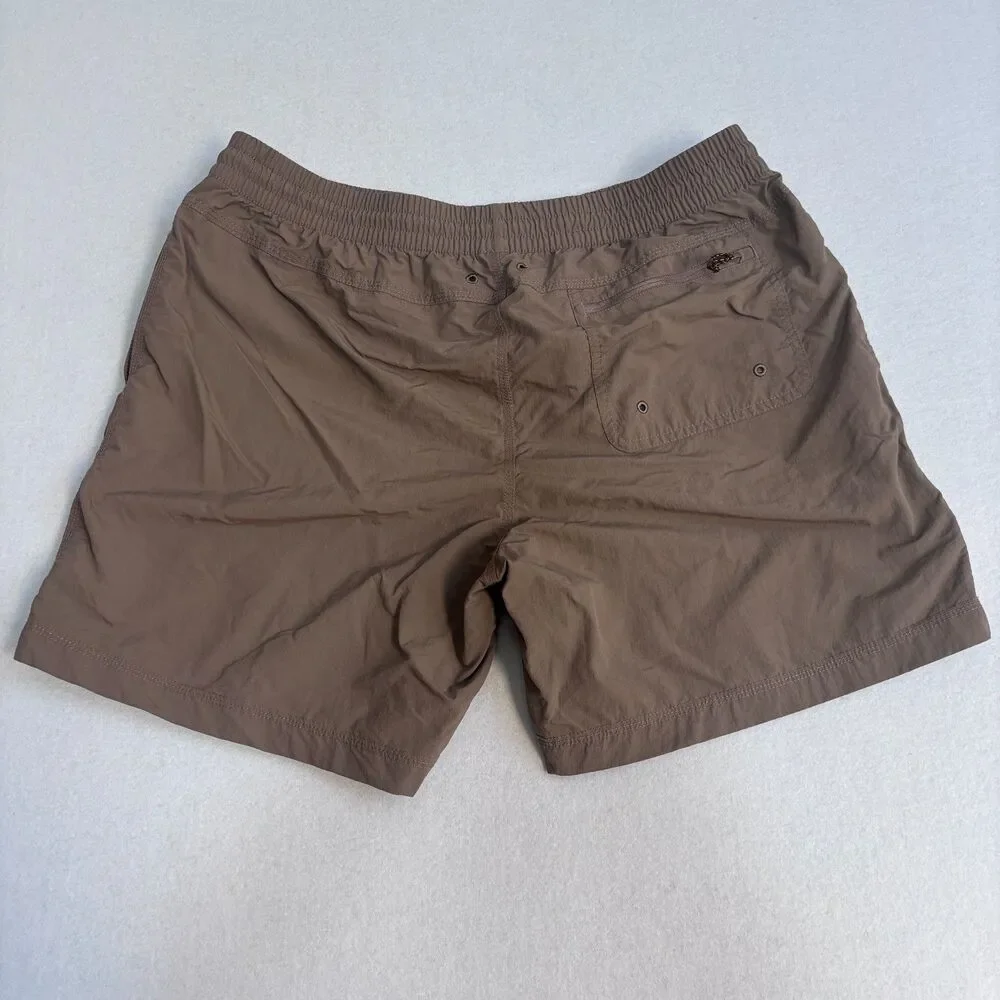 Howler Brothers Salado Shorts Mens XL Brown Nylon Quick Dry Swim Hike Pull On